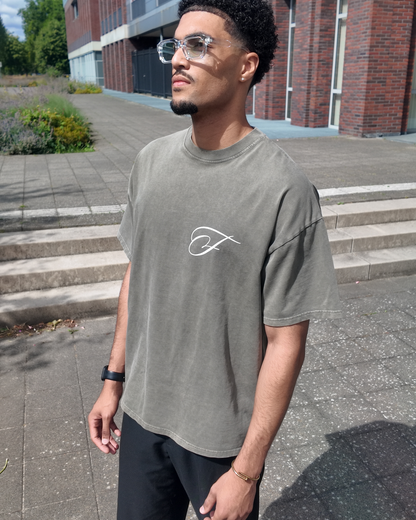 Initial F T-Shirt – Vintage Olive