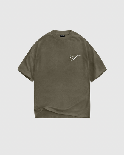 Initial F T-Shirt – Vintage Olive